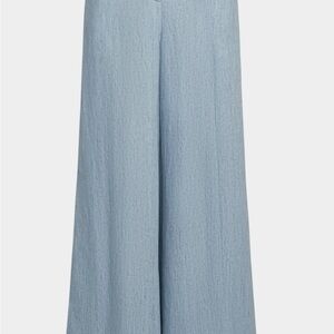 TWP Demi Pant in Lightweights Washed Hemp Denim - Wide Light Blue Women's Pants